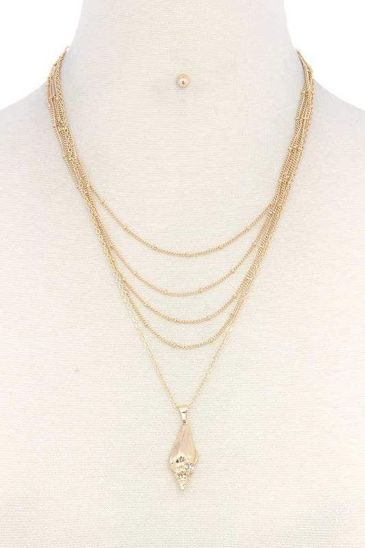 Seashell Charm Layered Necklace