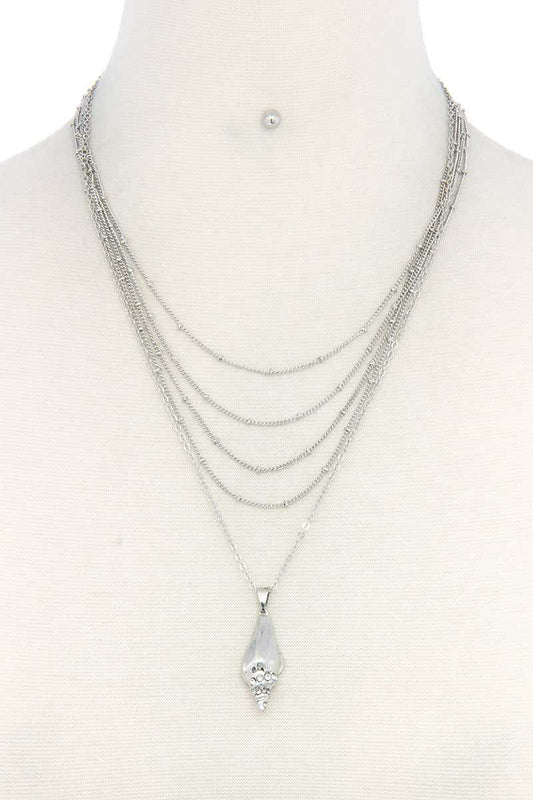 Seashell Charm Layered Necklace