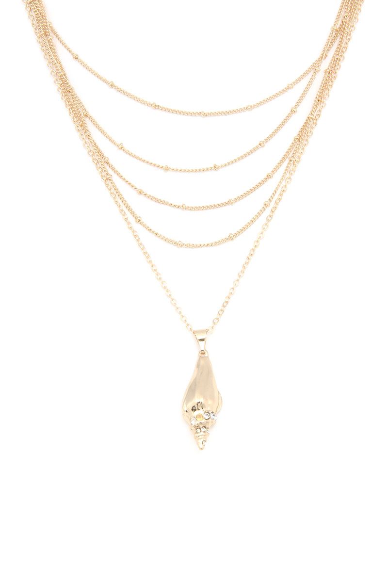Seashell Charm Layered Necklace