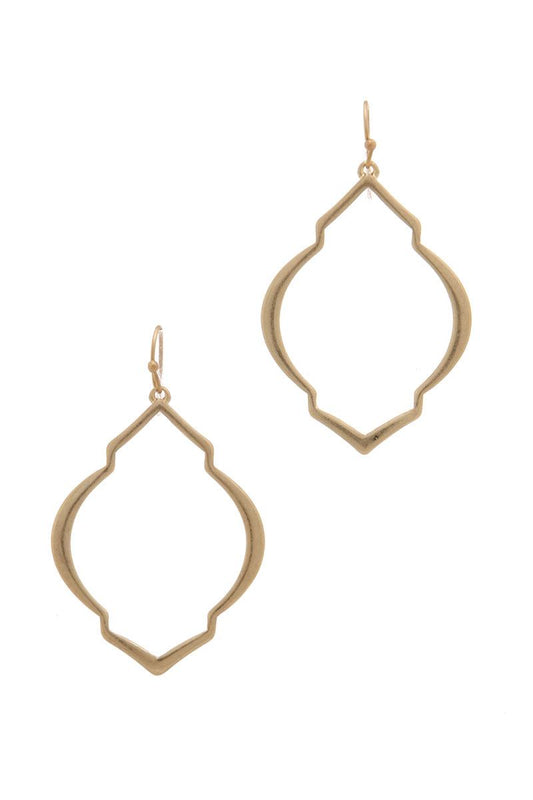 Moroccan Shape Metal Drop Earring