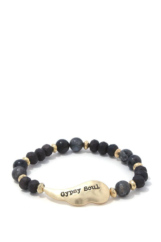 Gypsy Soul Wing Beaded Stretch Bracelet