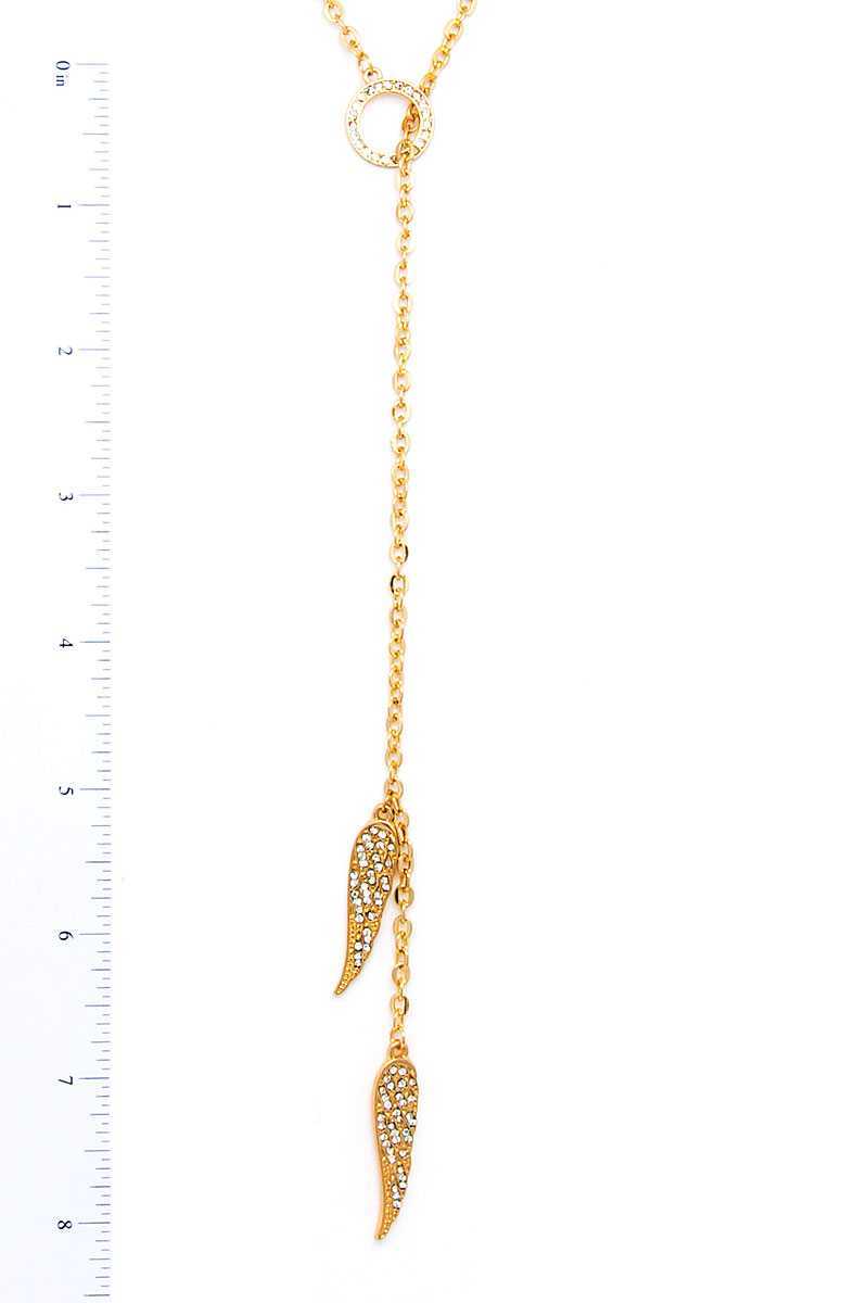 Chic Fashion Rhinestone Leaf Necklace And Earring Set