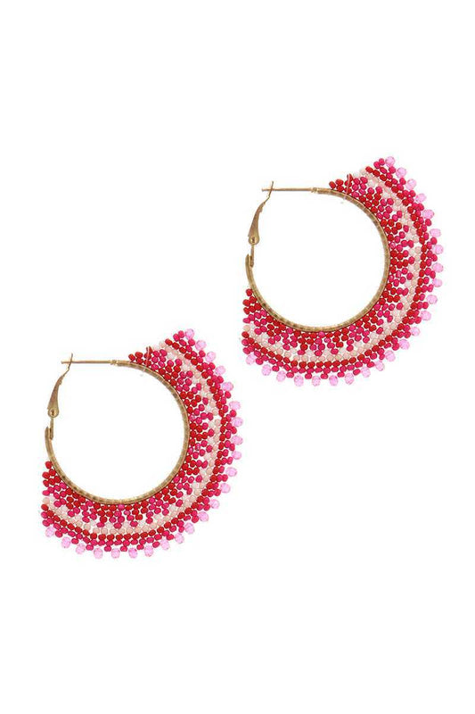 Beaded Hoop Earring