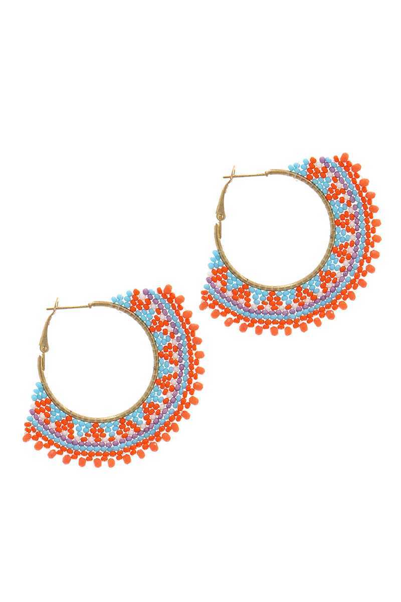 Beaded Hoop Earring