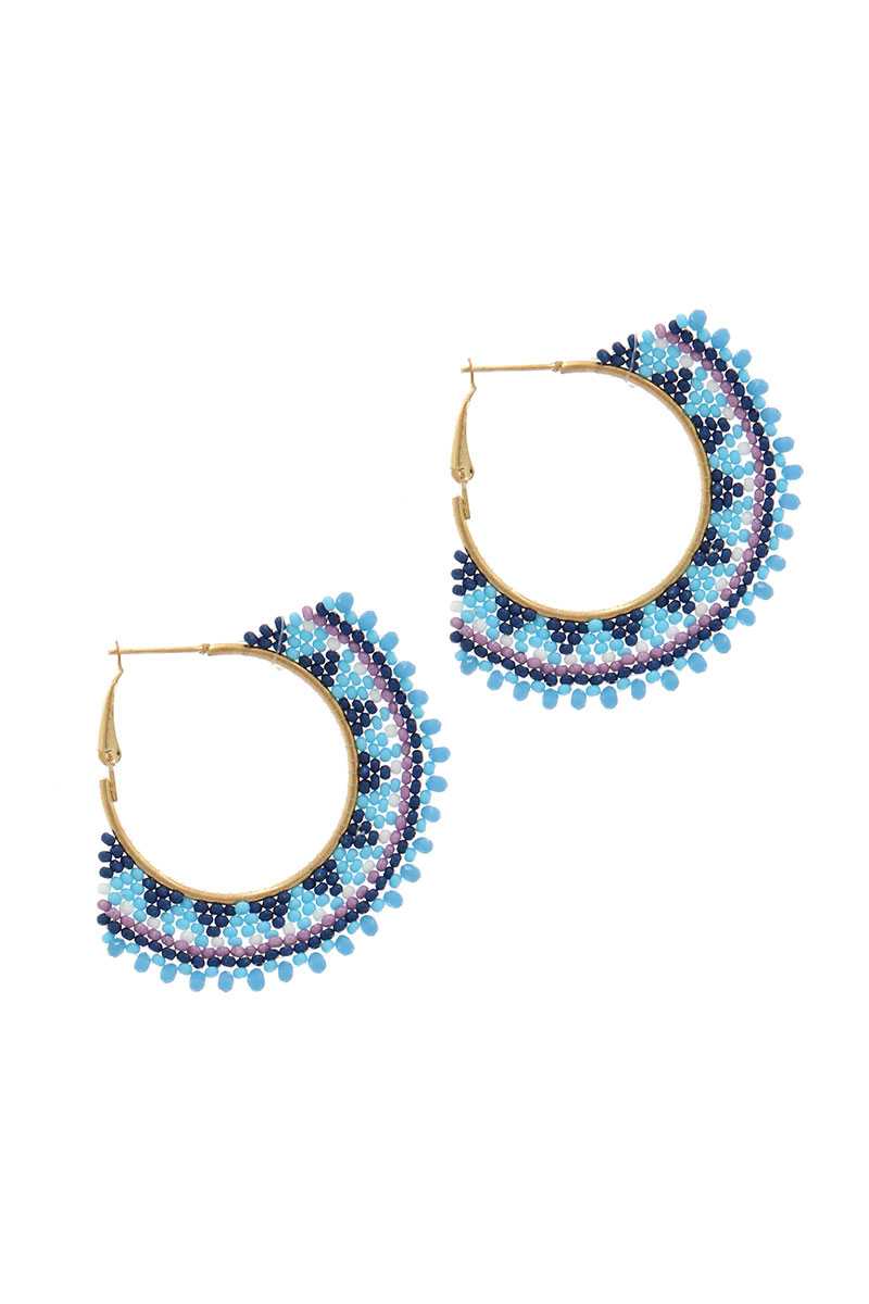 Beaded Hoop Earring