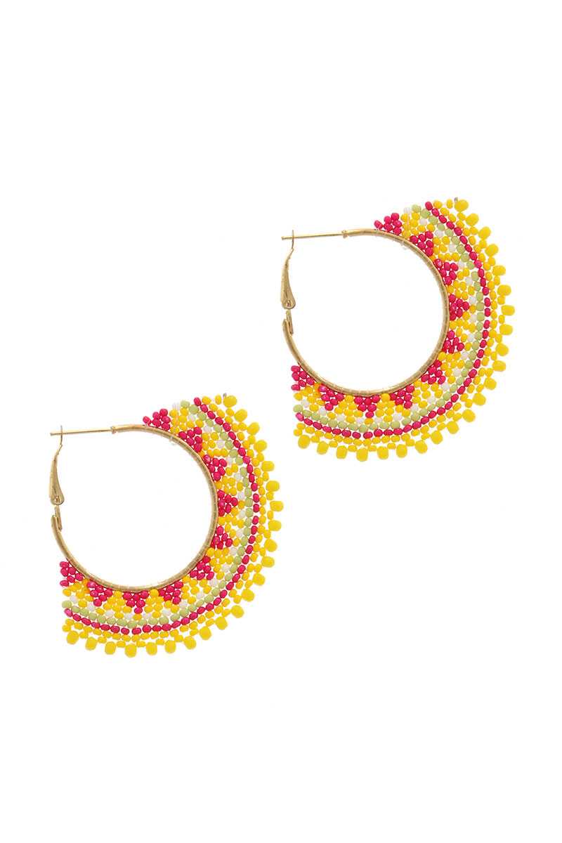 Beaded Hoop Earring