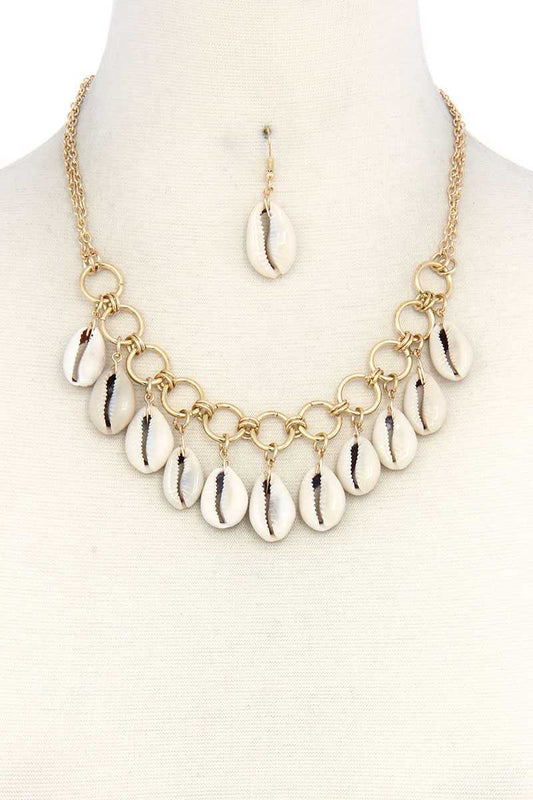 Cowrie Shell Dangle Necklace