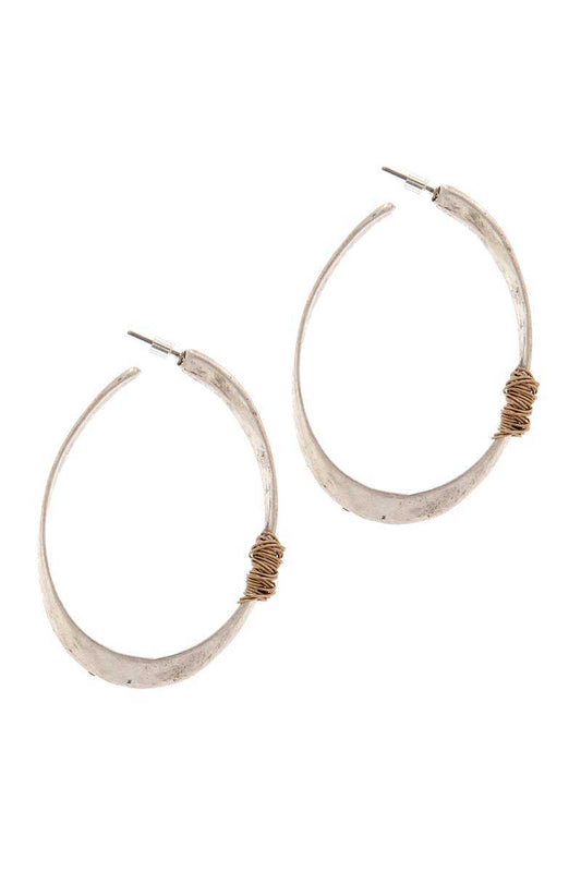 Oval Shape Wire Wrapped Drop Earring