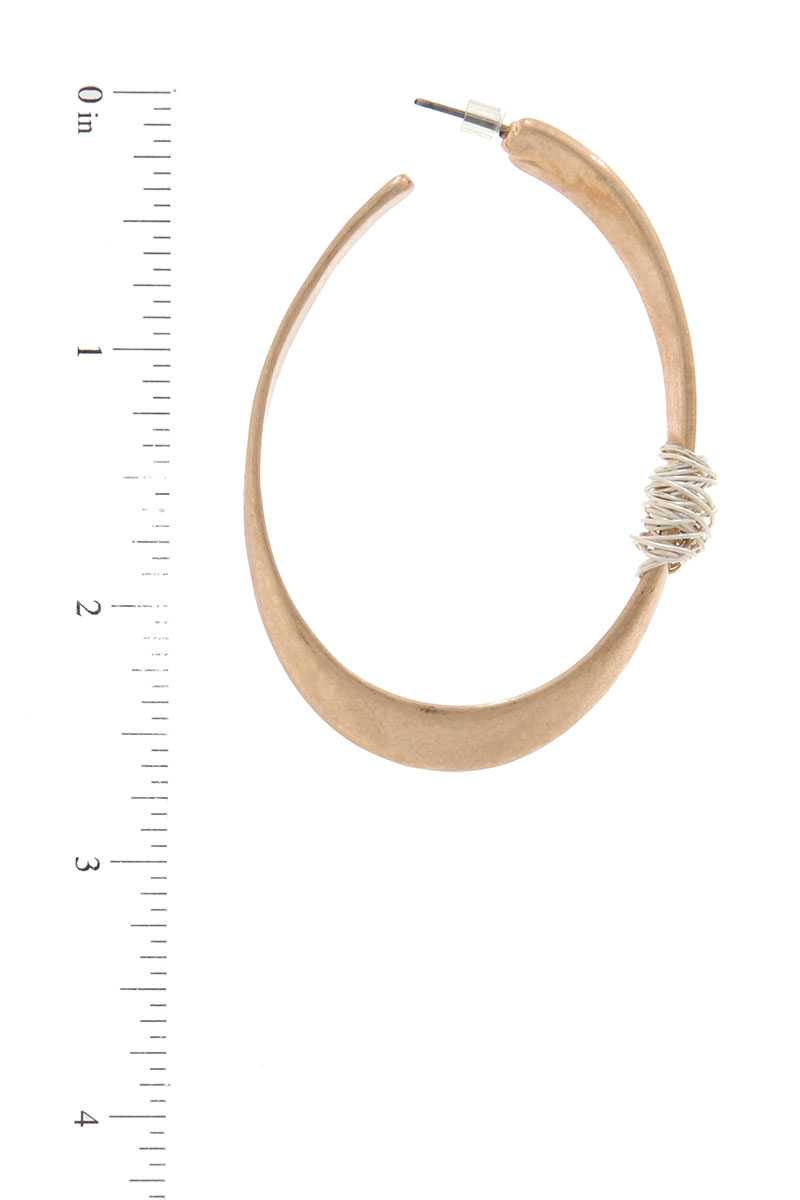 Oval Shape Wire Wrapped Drop Earring