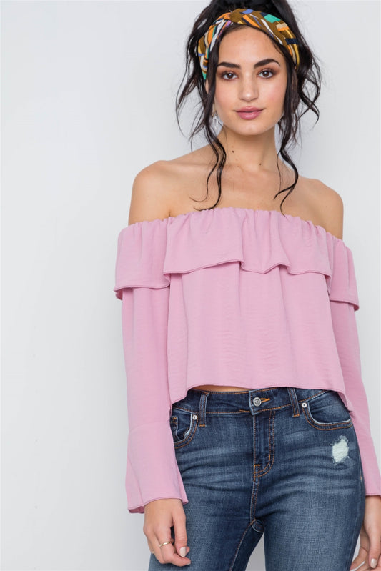 Off-the-shoulder Bell Sleeve Top
