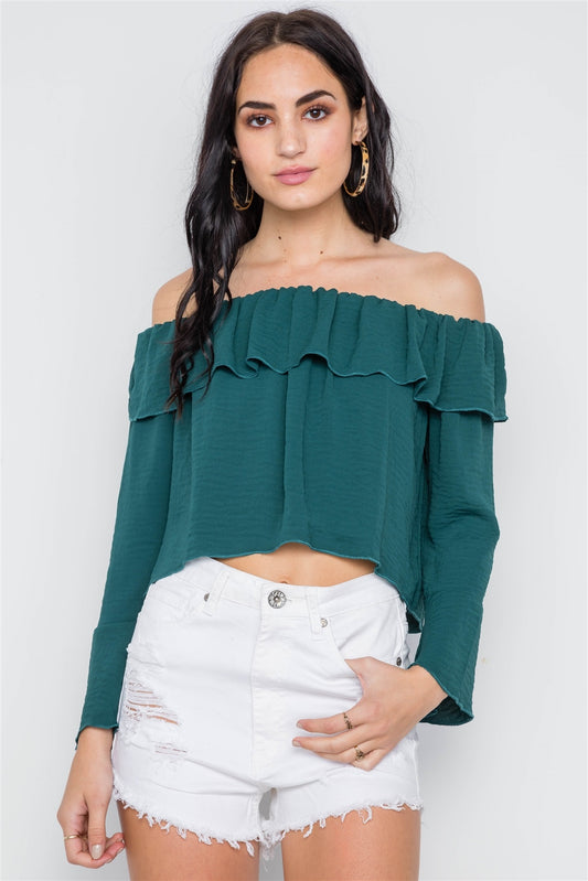 Off-the-shoulder Bell Sleeve Top