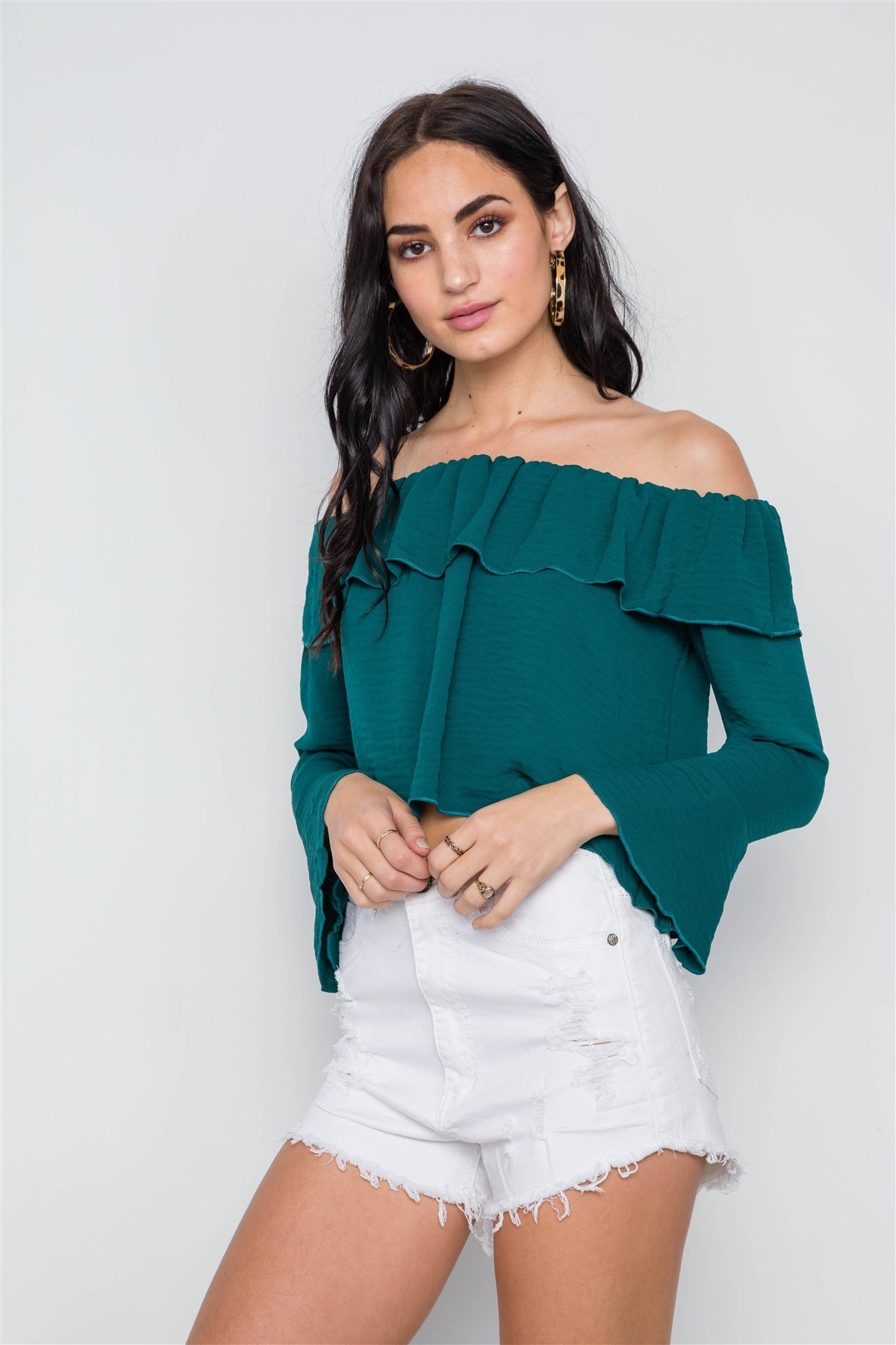 Off-the-shoulder Bell Sleeve Top