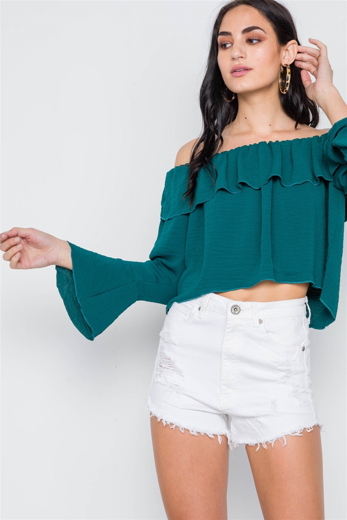 Off-the-shoulder Bell Sleeve Top