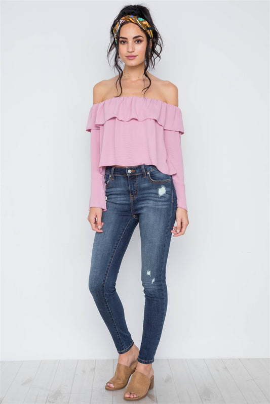 Off-the-shoulder Bell Sleeve Top