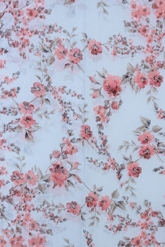 Floral Pattern Oblong Scarf