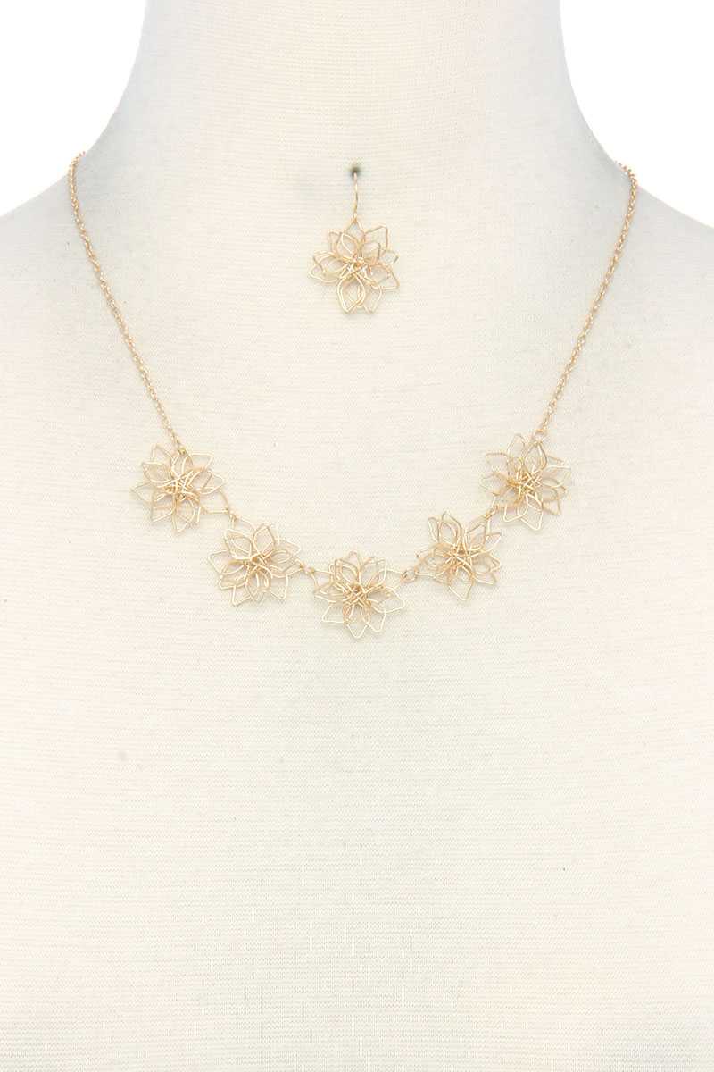 Wire Flower Necklace