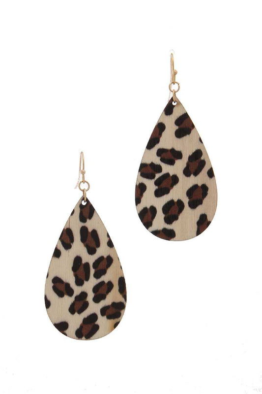 Animal Print Teardrop Shape Drop Earring