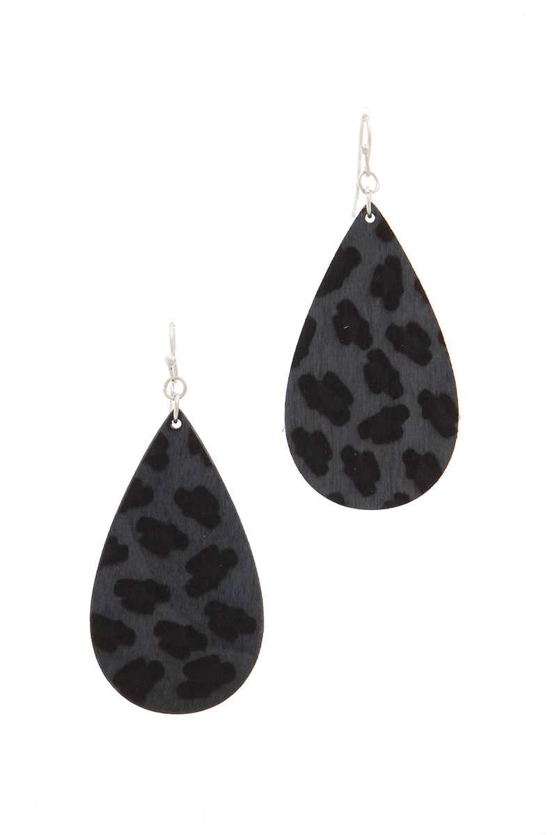 Animal Print Teardrop Shape Drop Earring