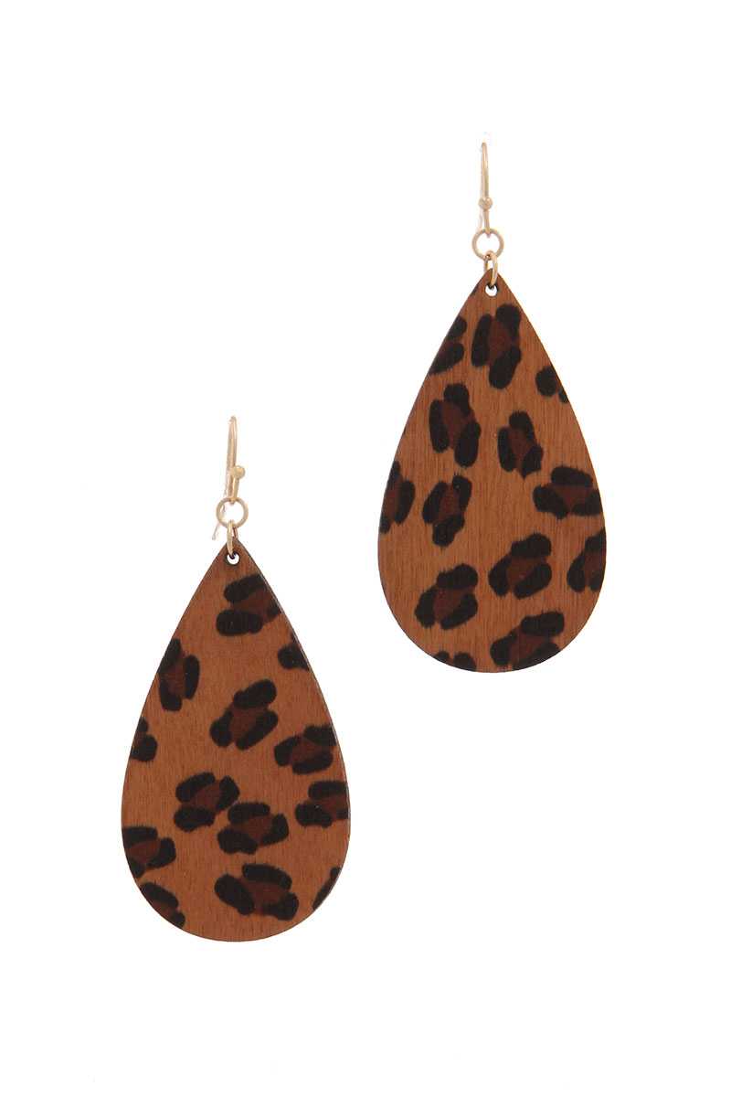 Animal Print Teardrop Shape Drop Earring