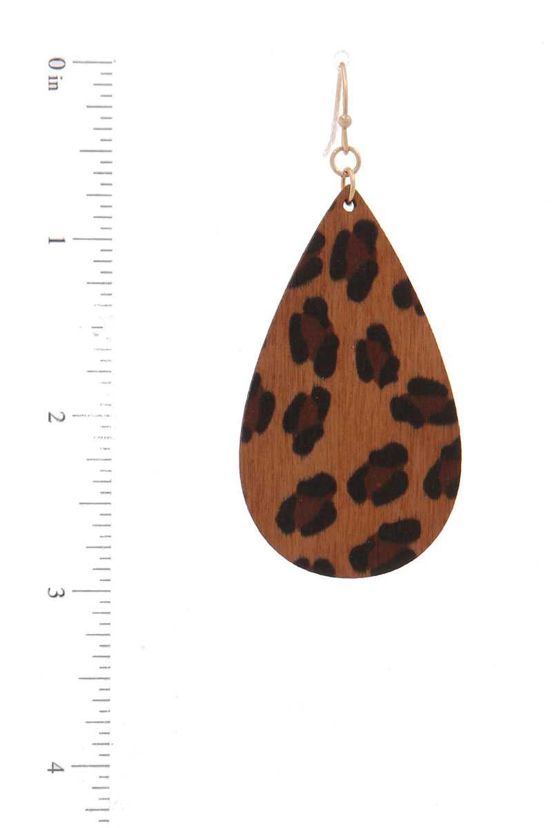 Animal Print Teardrop Shape Drop Earring