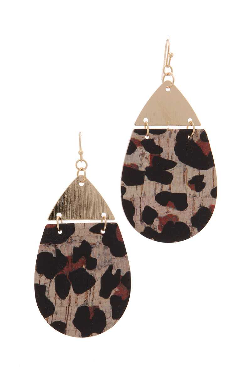 Wide Teardrop Shape Drop Earring