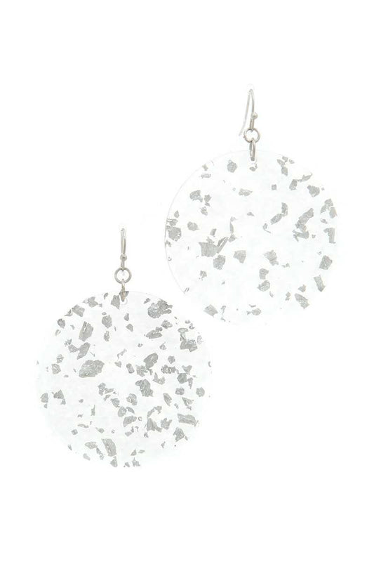 Clear Round Drop Earring