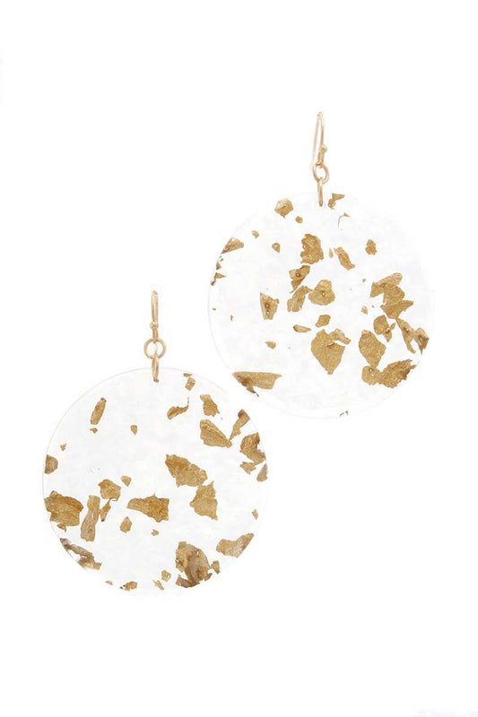 Clear Round Drop Earring