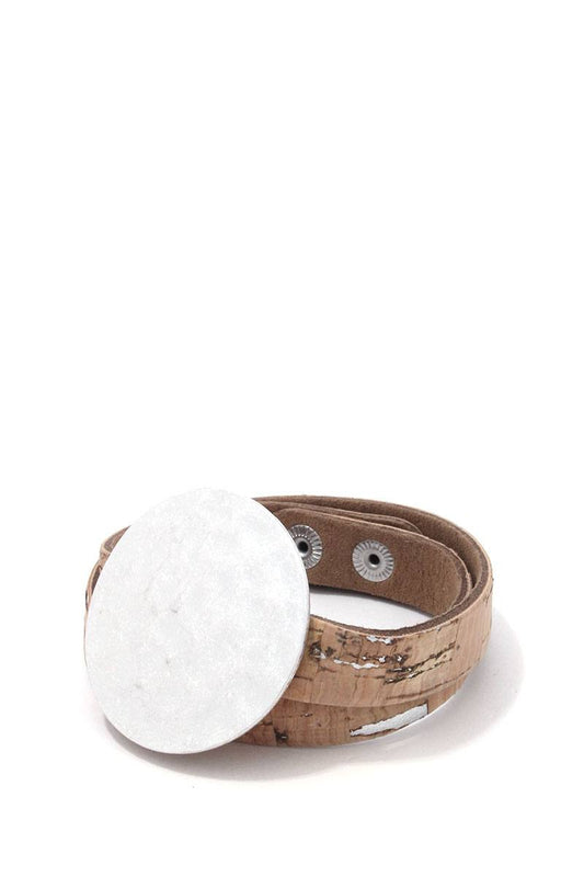 Hammered Brushed Round Wrapped Bracelet