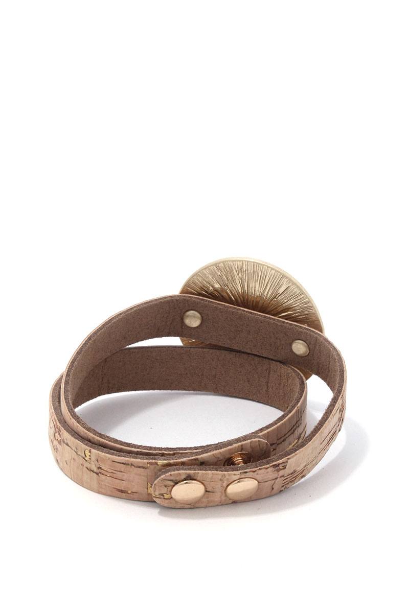Hammered Brushed Round Wrapped Bracelet