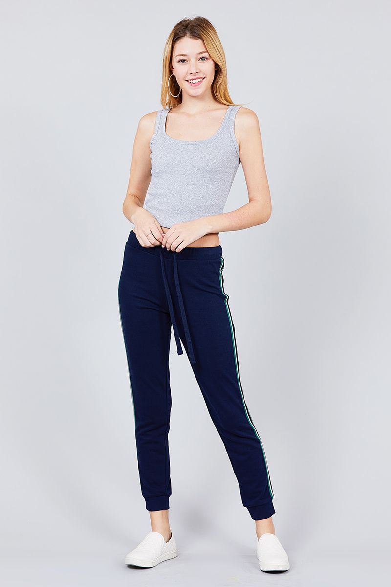 Double Scoop Neck Rib Tank Top