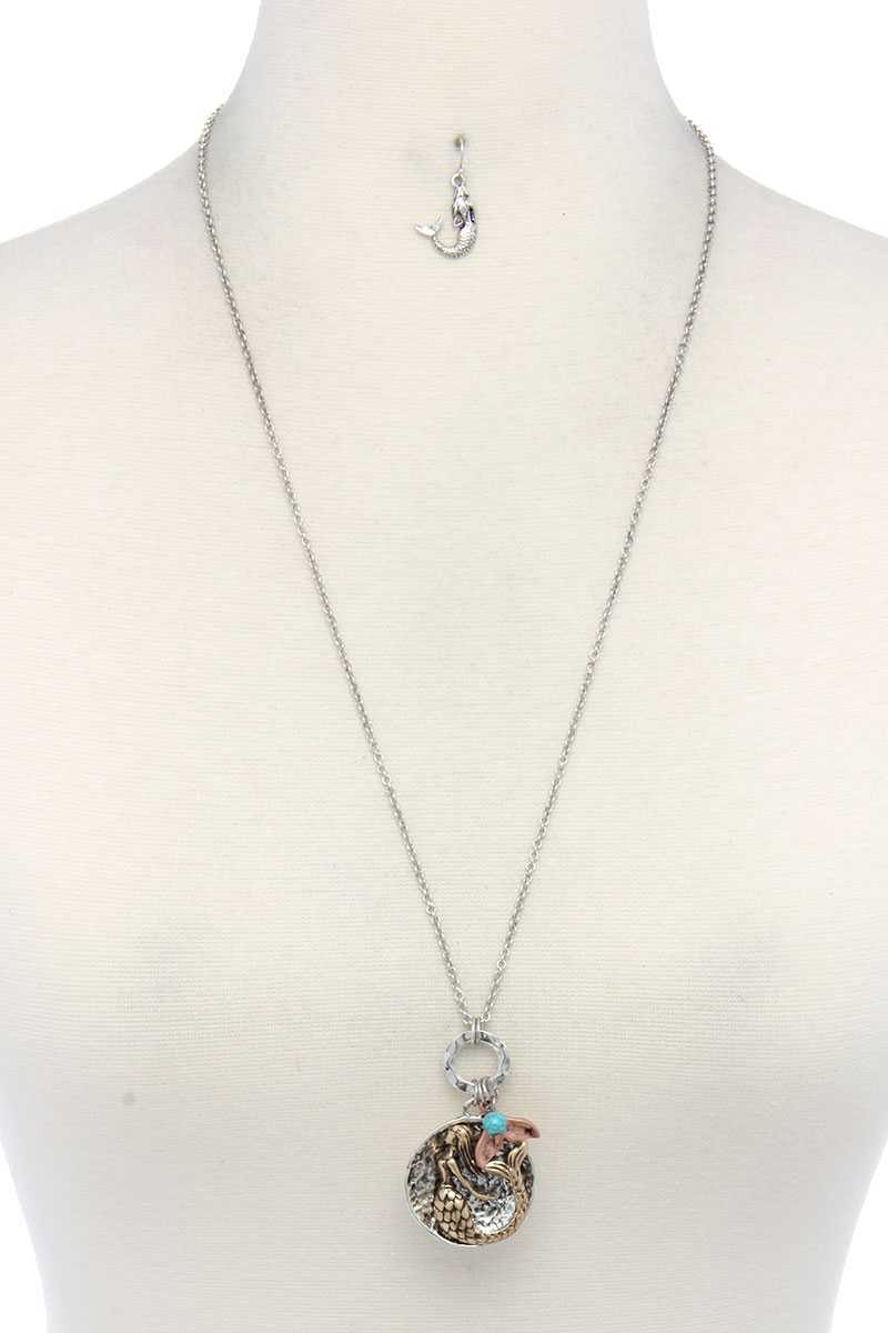 Mermaid Charm Pendant Necklace
