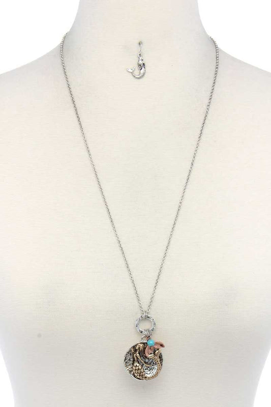 Mermaid Charm Pendant Necklace