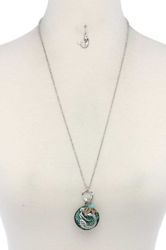 Mermaid Charm Pendant Necklace