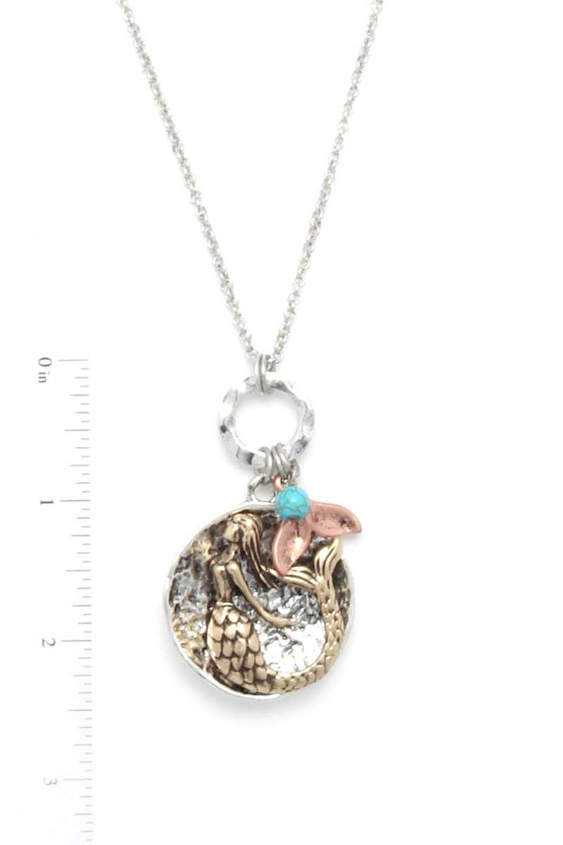 Mermaid Charm Pendant Necklace