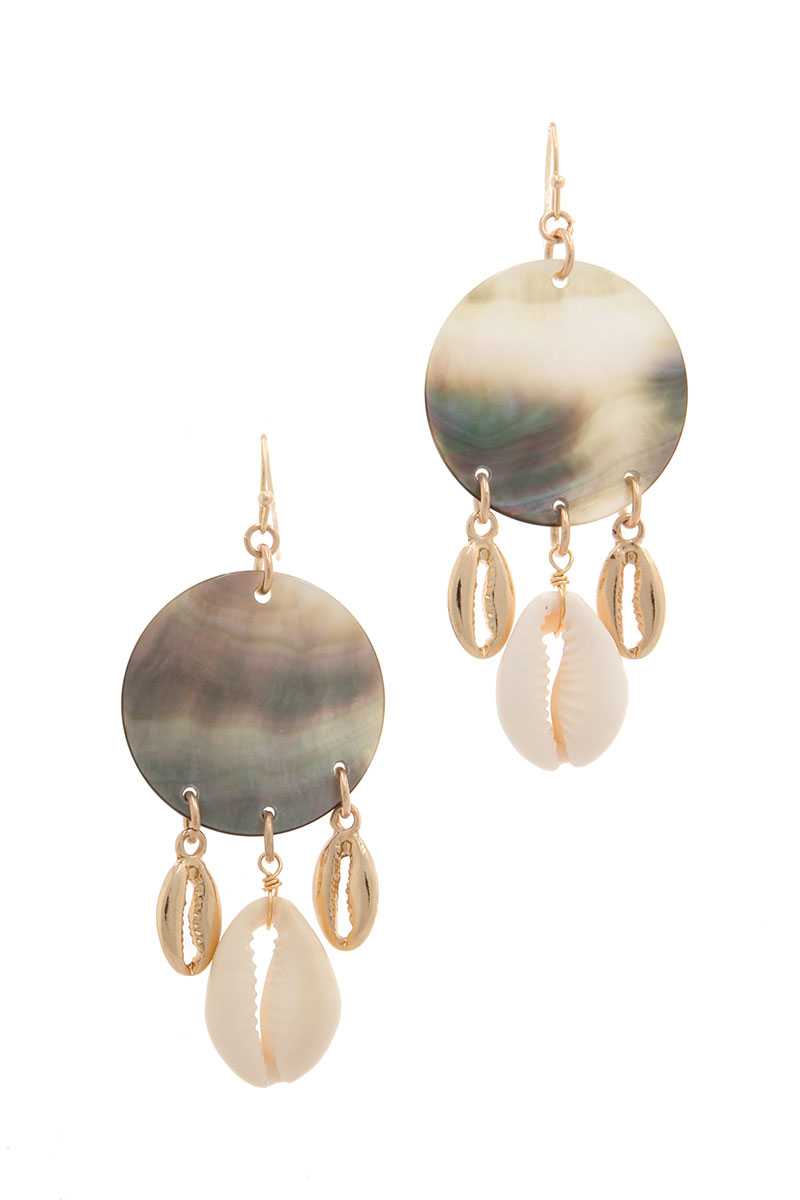 Cowrie Shell Dangle Drop Earring