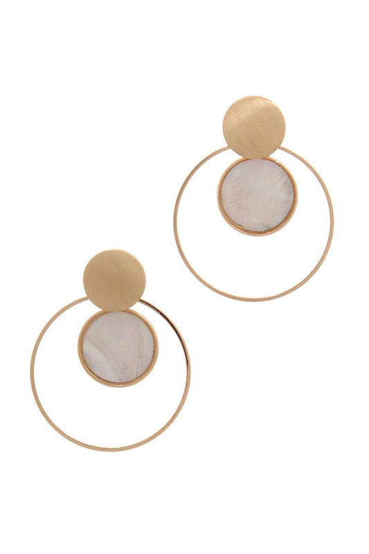 Double Circle Post Drop Earring