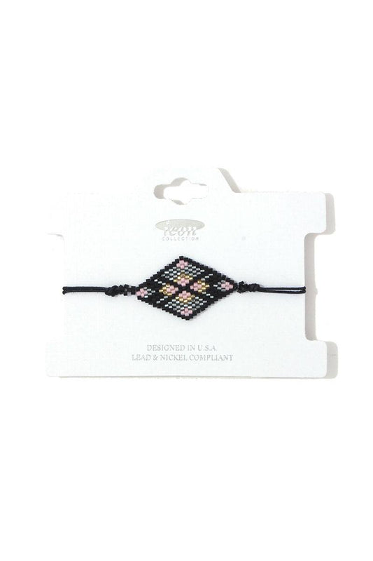 Rhombus Shape Beaded Adjustable Bracelet