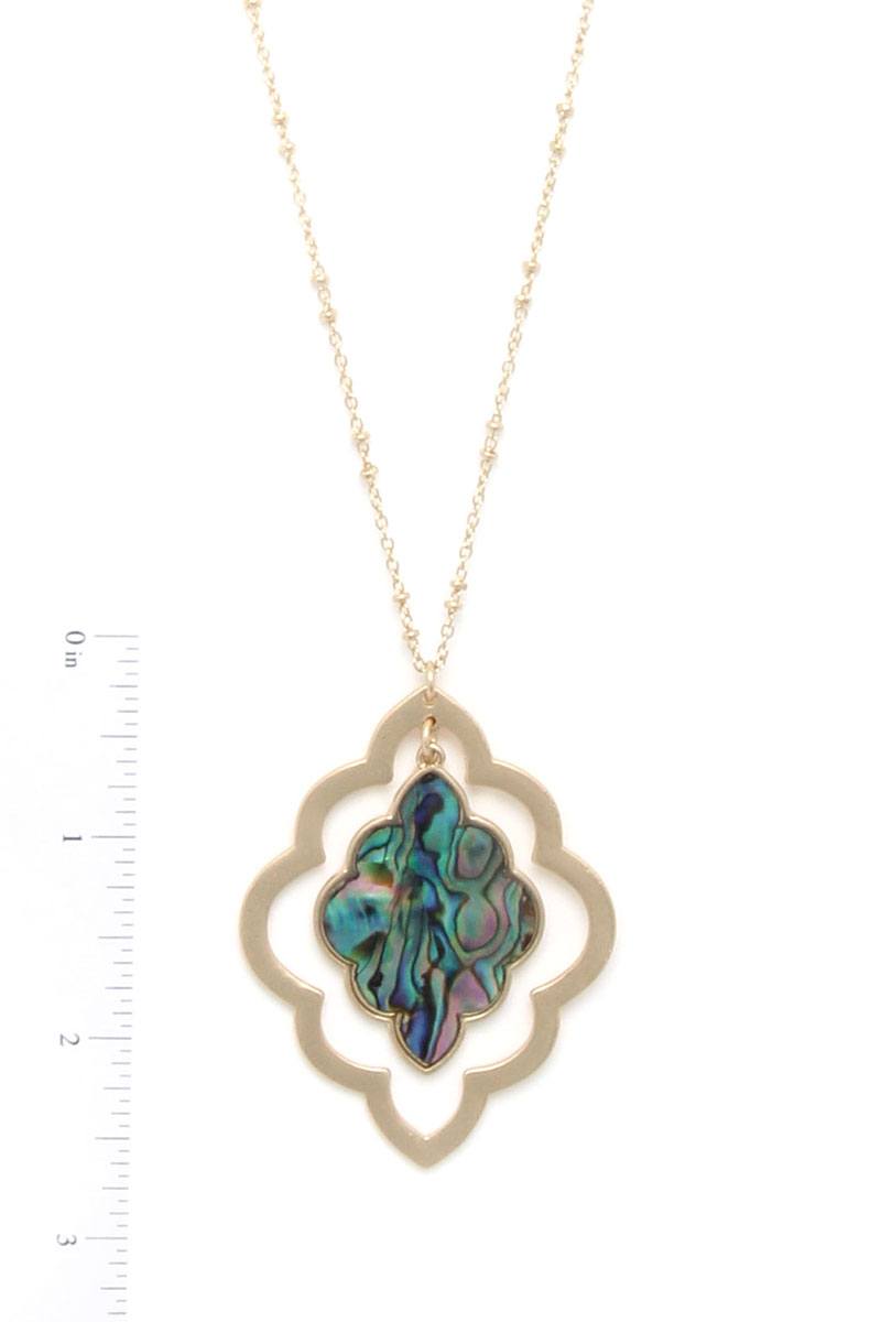 Double Moroccan Shape Pendant Necklace