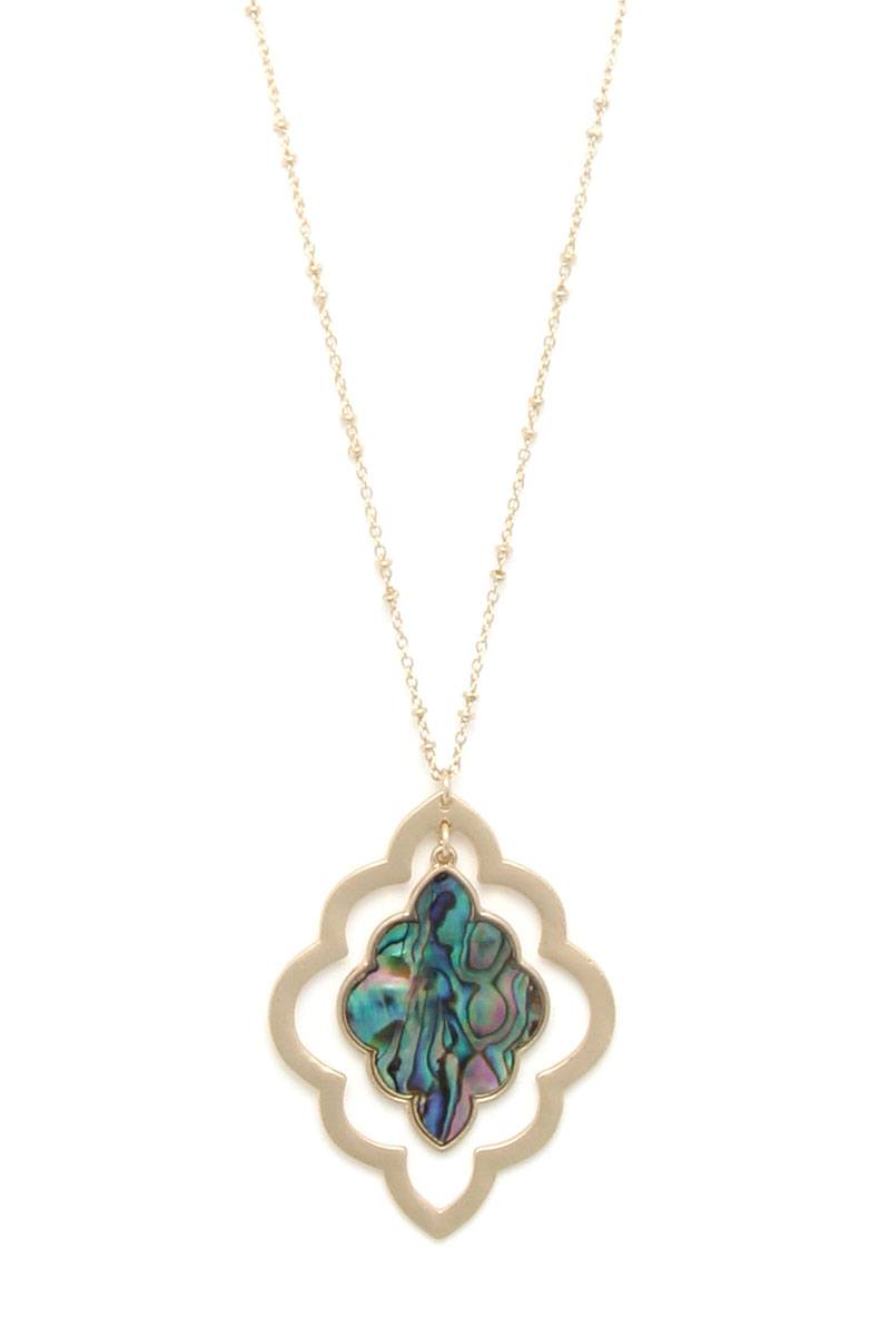 Double Moroccan Shape Pendant Necklace