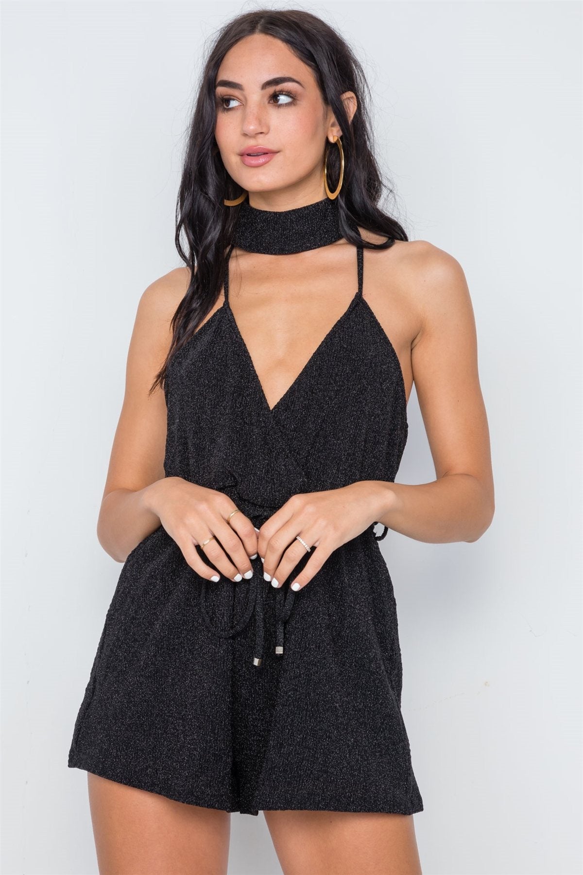 Mock Neck Cami Evening Romper