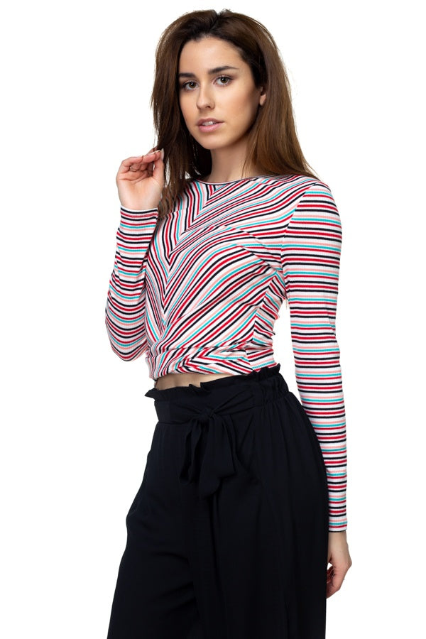 Stripe Twist Long Sleeve Shirt