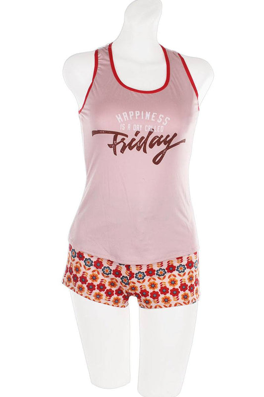 Knit Racerback Tank And Shorts Set