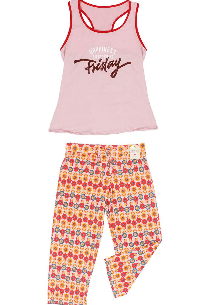 Knit Racerback Tank And Pants Set