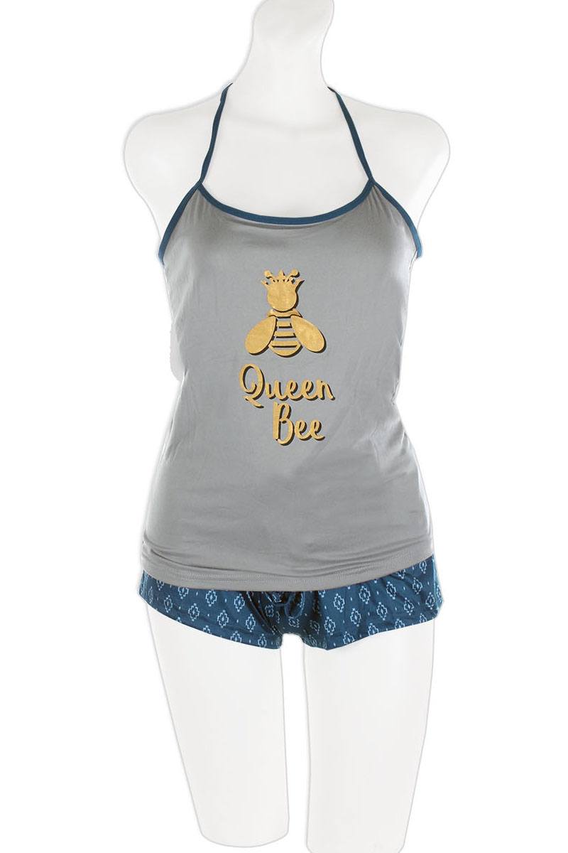 Knit Strappy Cami With Printed Shorts