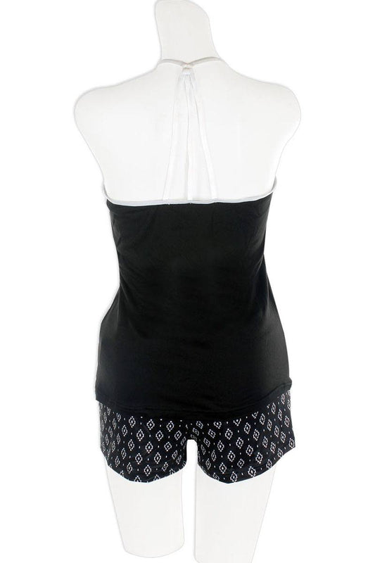 Knit Strappy Cami With Printed Shorts