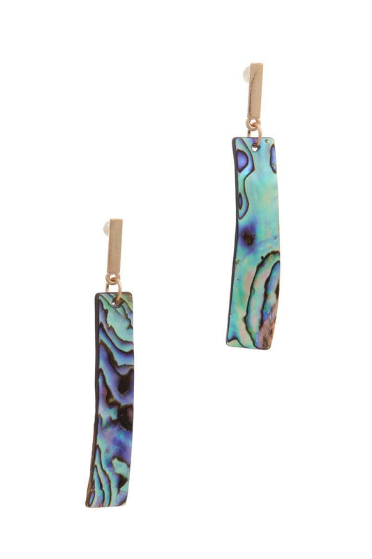 Abalone Curve Bar Drop Earring