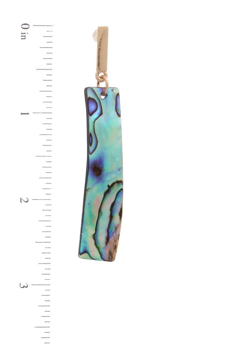 Abalone Curve Bar Drop Earring