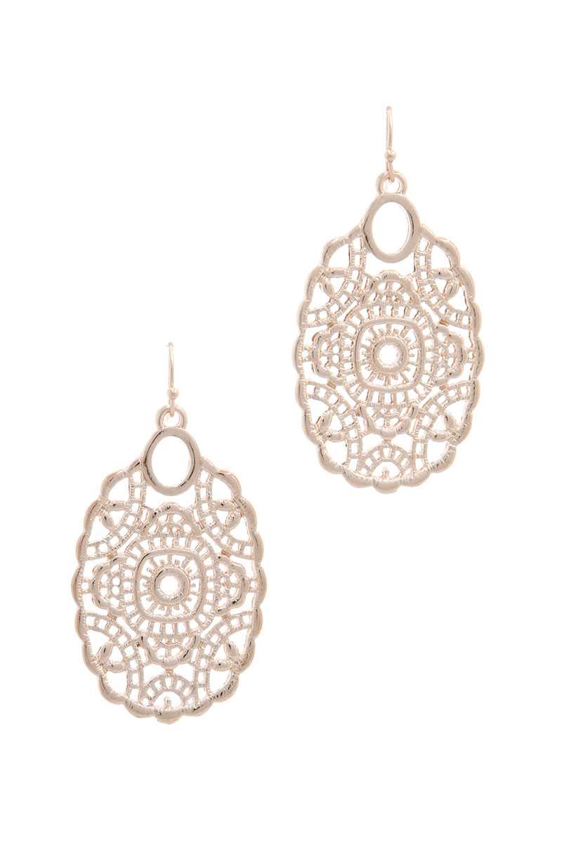 Laser Cut Metal Drop Earring
