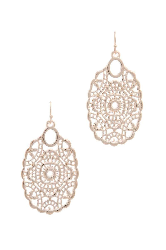 Laser Cut Metal Drop Earring