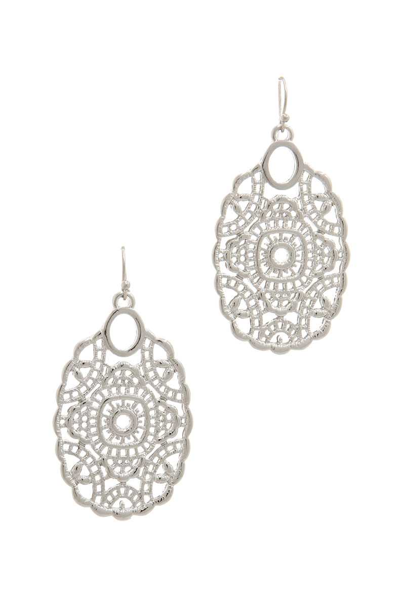 Laser Cut Metal Drop Earring